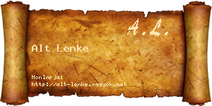 Alt Lenke névjegykártya